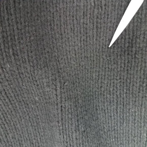 Neiman Marcus Women's S Hand Knit Cashmere Cardigan Sweater Black / Ivory - Picture 11 of 11